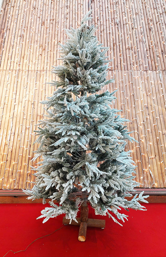 ÁRBOL DE NAVIDAD PREMIUM 190CM NEVADO CON LUCES