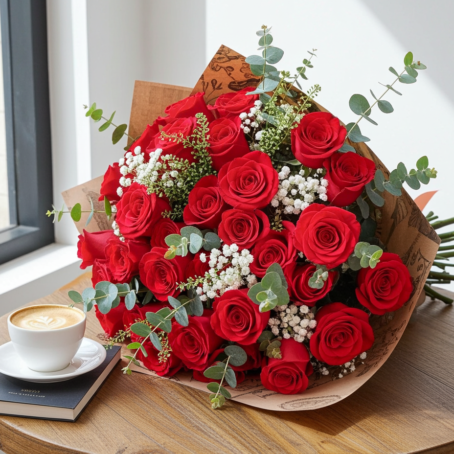 RAMO DE ROSAS ROJAS PREMIUM (6 - 50 Uds.)