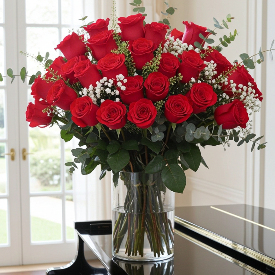 RAMO DE ROSAS ROJAS PREMIUM (6 - 50 Uds.)