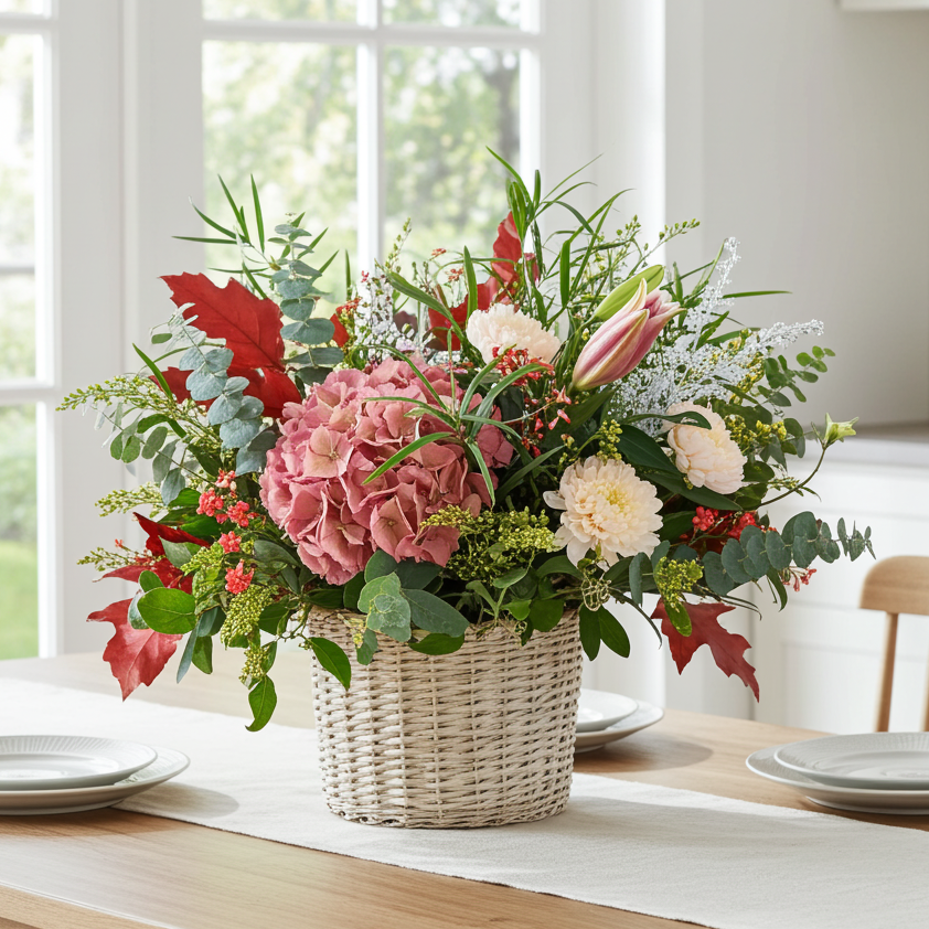 CESTA DE FLORES DE TEMPORADA