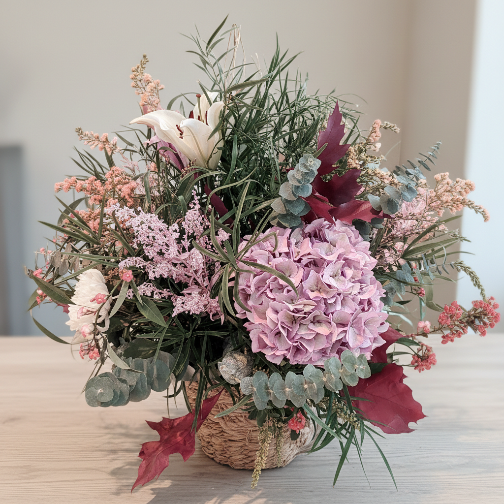 CESTA DE FLORES DE TEMPORADA