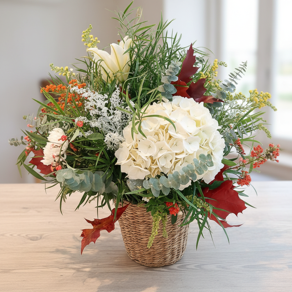 CESTA DE FLORES DE TEMPORADA