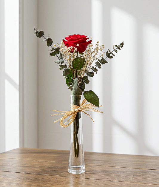 ROSA PRESERVADA EN VIOLETERO