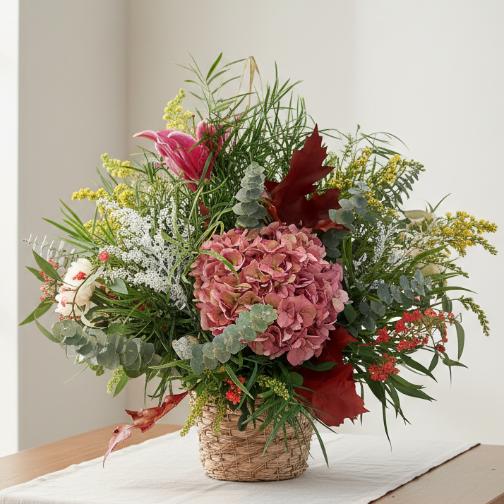 CESTA DE FLORES DE TEMPORADA