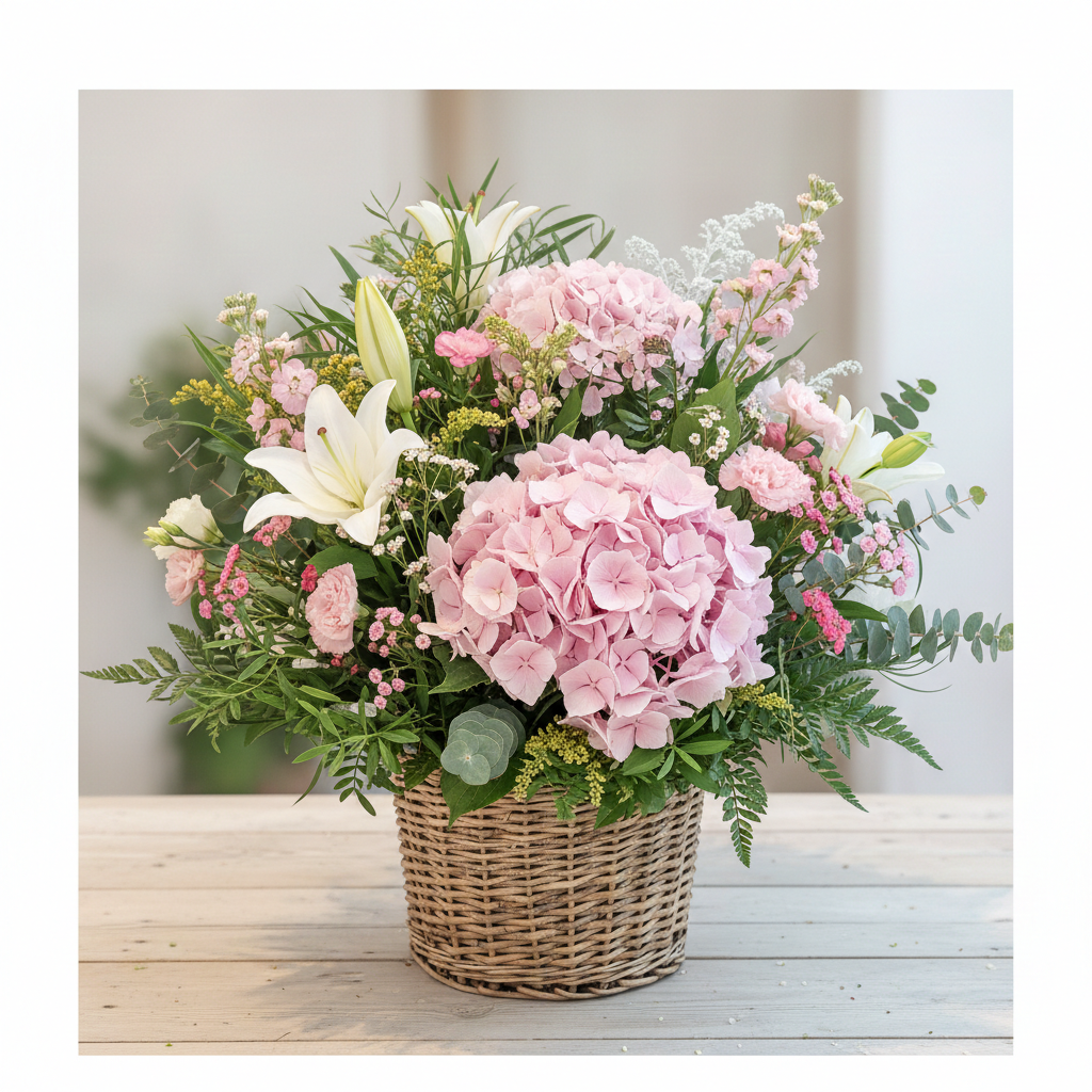 CESTA DE FLORES DE TEMPORADA